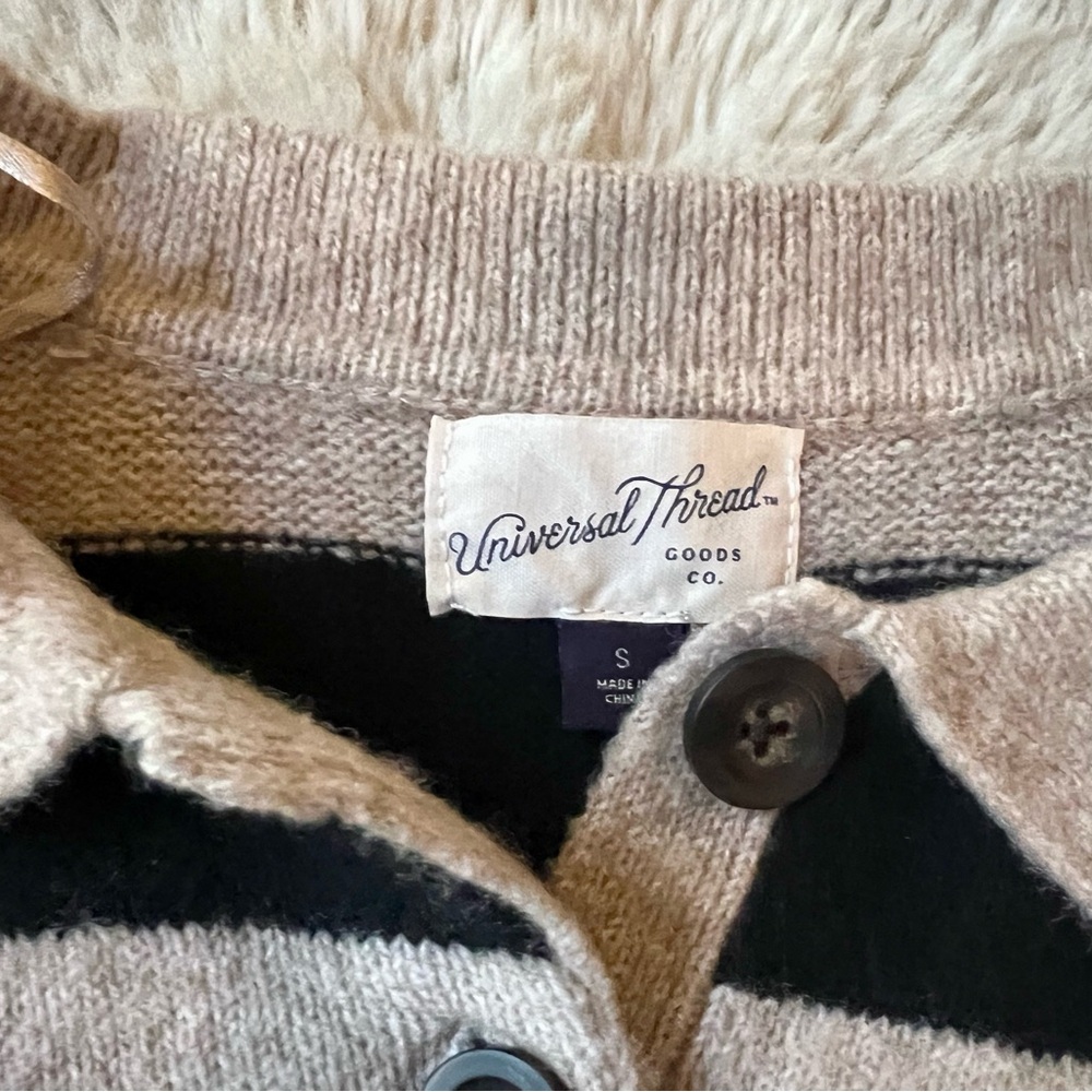 Universal Thread Black and Tan Striped Sweater - Picture 2 of 3